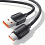 ESSAGER ES-X46 pleten polnilni in podatkovni kabel - USB-A na USB-C - 1 m - črn