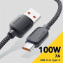 ESSAGER ES-X46 pleten polnilni in podatkovni kabel - USB-A na USB-C - 1 m - črn