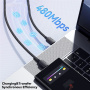 ESSAGER ES-X46 pleten polnilni in podatkovni kabel - USB-A na USB-C - 1 m - črn