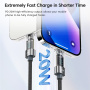 Toocki TQ-X36 polnilni in podatkovni kabel - USB-C na Lightning - 2 m - siv