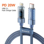 Toocki TQ-X36 polnilni in podatkovni kabel - USB-C na Lightning - 2 m - moder
