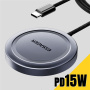ESSAGER ES-WC11 Qi2 brezžični MagSafe polnilec za iPhone / AirPods - 15W - temno siv