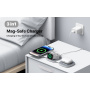 YM-T1 3-v-1 brezžični MagSafe polnilec za iPhone / Apple Watch / AirPods - 15W - temno siv