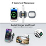 YM-T1 3-v-1 brezžični MagSafe polnilec za iPhone / Apple Watch / AirPods - 15W - temno siv
