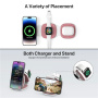YM-T1 3-v-1 brezžični MagSafe polnilec za iPhone / Apple Watch / AirPods - 15W - roza