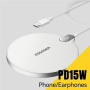 ESSAGER ES-WC15 brezžični polnilec z zaslonom za iPhone - 15W - bela