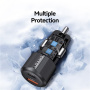 USAMS US-CC283 avto polnilec z USB-C / USB-A priključki - 60W - črn