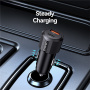 USAMS US-CC283 avto polnilec z USB-C / USB-A priključki - 60W - črn
