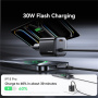 USAMS CC264 komplet adapterja z USB-C priključkom in integriranim USB-C kablom - 30W - 1,2 m - temno siv