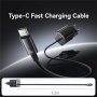 USAMS CC264 komplet adapterja z USB-C priključkom in integriranim USB-C kablom - 30W - 1,2 m - temno siv