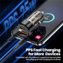 Toocki TQ-CC25A avto polnilec z USB-C / USB-A priključki - 60W - črna