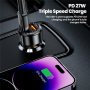 Toocki TQ-CC25A avto polnilec z USB-C / USB-A priključki - 60W - črna