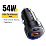ESSAGER ES-CC11 avto polnilec z USB-C / USB-A priključki - 54W - črn