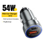 ESSAGER ES-CC11 avto polnilec z USB-C / USB-A priključki - 54W - siv