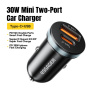 ESSAGER ES-CC12 avto polnilec z USB-C / USB-A priključki - 30W - črn