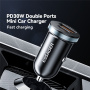 ESSAGER ES-CC12 avto polnilec z USB-C / USB-A priključki - 30W - črn