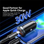 ESSAGER ES-CC12 avto polnilec z USB-C / USB-A priključki - 30W - črn
