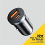 ESSAGER ES-CC12 avto polnilec z USB-C / USB-A priključki - 30W - črn