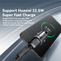ESSAGER ES-CC15 mini avto polnilec z USB-C / USB-A priključki - 45W - črna