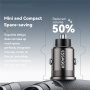 ESSAGER ES-CC15 mini avto polnilec z USB-C / USB-A priključki - 45W - črna