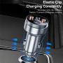 ESSAGER ES-CC10 avto polnilec z zaslonom in priključki USB-C / 2x USB-A - 80W - siv