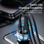 ESSAGER ES-CC10 avto polnilec z zaslonom in priključki USB-C / 2x USB-A - 80W - siv