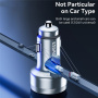 ESSAGER ES-CC10 avto polnilec z zaslonom in priključki USB-C / 2x USB-A - 80W - siv