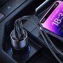 USAMS US-CC176 avto polnilec z USB-C / USB-A priključki - 95W - črn