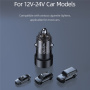 USAMS US-CC208 avto polnilec z USB-C / USB-A priključki - 60W - črn