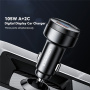 ESSAGER FSJ-008 avto polnilec z zaslonom in priključki 2x USB-C / USB-A - 105W - rjava