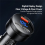 ESSAGER FSJ-008 avto polnilec z zaslonom in priključki 2x USB-C / USB-A - 105W - rjava