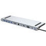 BYL-2003 11v1 hub - reža za SD / TF kartico / RJ45 / HDMI / VGA / 3,5 mm jack / USB-C / 4x USB-A na USB-C za MacBook - siv