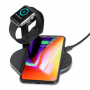 Priklopna in brezžična polnilna postaja za iPhone / Apple Watch - črna