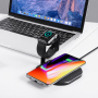 Priklopna in brezžična polnilna postaja za iPhone / Apple Watch - črna