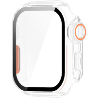 Etui v stilu Watch Ultra s kaljenim steklom za Apple Watch 42mm (Series 10 / 11) - mlečno