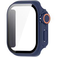Etui v stilu Watch Ultra s kaljenim steklom za Apple Watch 42mm (Series 10 / 11) - temno modra