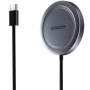 ESSAGER ES-WC11 Qi2 brezžični MagSafe polnilec za iPhone / AirPods - 15W - temno siv