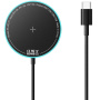 ESSAGER ES-WC19 brezžični MagSafe polnilec z osvetlitvijo za iPhone / AirPods - 15W - črna