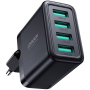 JOYROOM JR-TCN03 polnilni adapter s 4x USB-A priključki - 24W - črn