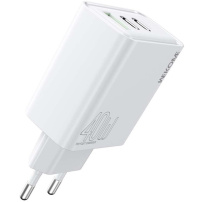 WEKOME WP-U63 hitri polnilni adapter z 2x USB-C / USB-A priključki - 40W - bel