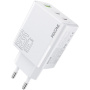 WEKOME WP-U66 GaN hitri polnilni adapter z 2x USB-C / USB-A priključki - 65W - bel