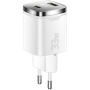 ESSAGER ES-CD45 GaN hitri polnilni adapter z zaslonom in priključki USB-C / USB-A - 33W - bel