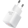 ESSAGER ES-CD31 GaN mini hitri polnilni adapter z USB-C / USB-A priključki - 20W - bel