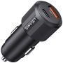 USAMS US-CC283 avto polnilec z USB-C / USB-A priključki - 60W - črn