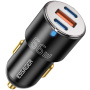 ESSAGER F689 avto polnilec z 2x USB-C / USB-A priključki - 66W - črn