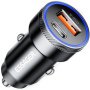 ESSAGER ES-CC11 avto polnilec z USB-C / USB-A priključki - 54W - črn