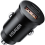 ESSAGER ES-CC15 mini avto polnilec z USB-C / USB-A priključki - 45W - črna