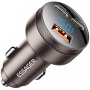 ESSAGER FSJ-008 avto polnilec z zaslonom in priključki 2x USB-C / USB-A - 105W - rjava