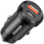 ESSAGER ES-CC07 avto polnilec z USB-C / USB-A priključki - 30W - črn