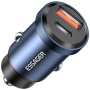 ESSAGER ES-CC07 avto polnilec z USB-C / USB-A priključki - 30W - temno moder